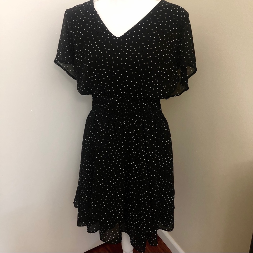 torrid | Black & White Georgette Mini Skater Dress